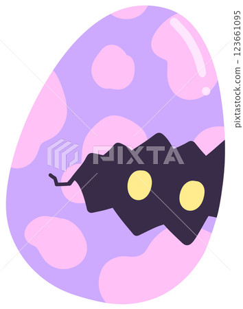 A mysterious creature inside an Easter egg A mysterious creature inside an Easter egg 123661095