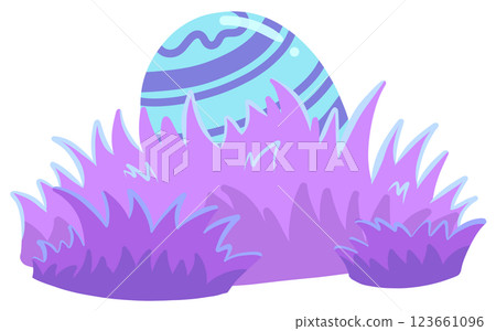 A blue Easter egg hidden in the grass A blue Easter egg hidden in the grass 123661096