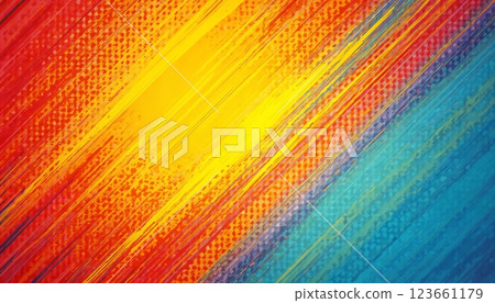abstract shiny background with rainbow color, spotted and splashed with colors, very intense and dynamic, pop art style illustration 123661179