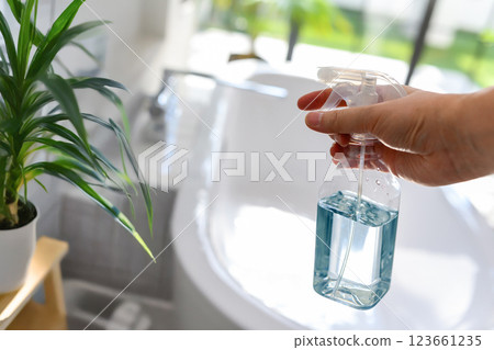 Bathroom cleaning 123661235