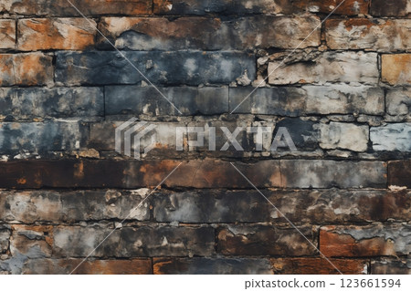 old brick wall brown color for background or texture 123661594