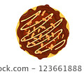 Top view of okonomiyaki illustration 123661888