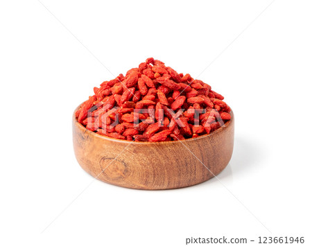 Goji Berry Isolated, Lycium Barbaru, Chinese Wolfberry, Barbary Matrimony Vine Berries, Red Medlar Goji Berry Isolated, Lycium Barbaru, Chinese Wolfberry, Barbary Matrimony Vine Berries, Red Medlar 123661946
