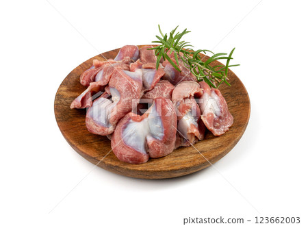 Poultry Offal Isolated, Raw Chicken Stomach, Poultry Giblets, Fresh Turkey Stomach, Chicken Gizzard Poultry Offal Isolated, Raw Chicken Stomach, Poultry Giblets, Fresh Turkey Stomach, Chicken Gizzard 123662003