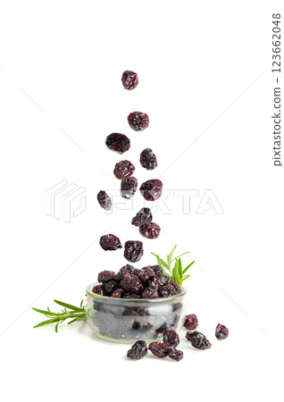Dry Cranberry, Dried Lingonberry Berries, Cowberry Natural Dessert, Healthy Diet, Organic Snack, 123662048