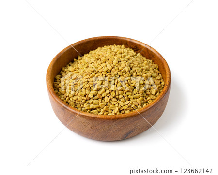 Fenugreek Seeds Isolated, Dry Trigonella, Spicy Methi Dana Grains, Indian Kitchen Seasoning Ingredient Fenugreek Seeds Isolated, Dry Trigonella, Spicy Methi Dana Grains, Indian Kitchen Seasoning Ingredient 123662142