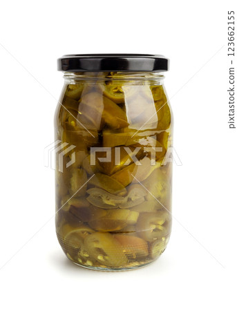Pickled Jalapeno, Marinated Green Jalapenos, Hot Mexican Pepper Slices, Pickled Green Jalapeno 123662155