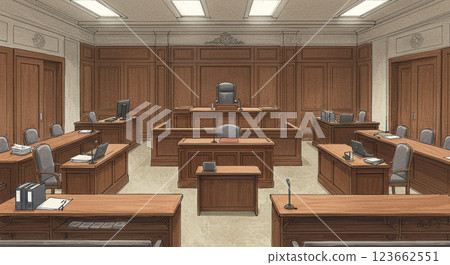 Courtroom interior illustration 123662551