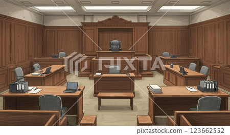 Courtroom interior illustration 123662552