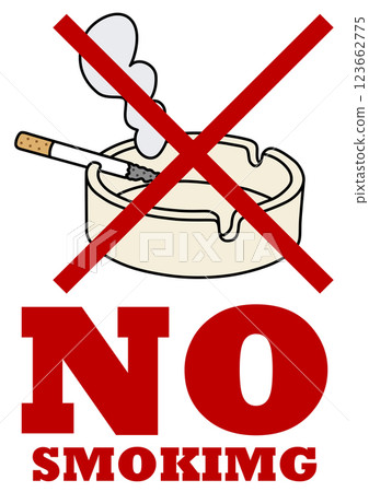 Illustration of a signboard - No Smoking - 123662775