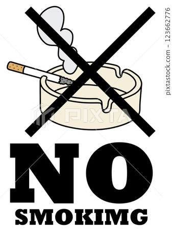 Illustration of a signboard - No Smoking - Illustration of a signboard - No Smoking - 123662776