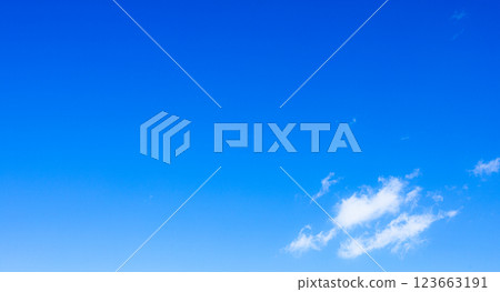 A simple landscape of refreshing blue sky and clouds 123663191