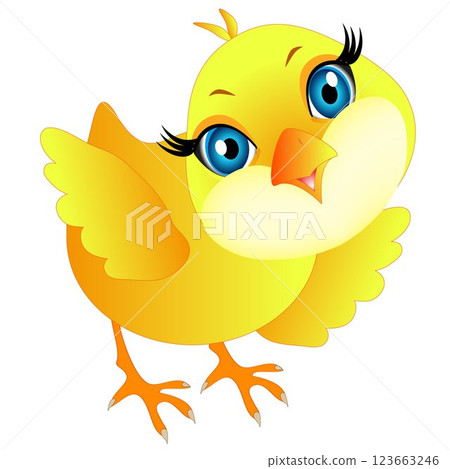 Cartoon chicken. 123663246
