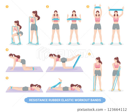Resistance rubber elastic workout bands-04 Resistance rubber elastic workout bands-04 123664112