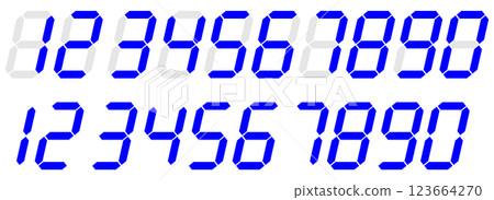 7 段數字，藍色 123664270