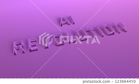 Futuristic Purple Typography: AI Revolution 123664450