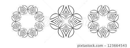 Radial Geometric Patterns. Decorative Design Elements. 123664543