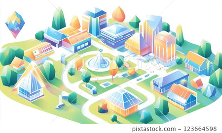 Isometric cityscape 123664598