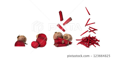 Falling Beetroot Slice Isolated, Flying Red Beets Pieces, Beet Root Sticks, Cuts, Sliced Beetroot Falling Beetroot Slice Isolated, Flying Red Beets Pieces, Beet Root Sticks, Cuts, Sliced Beetroot 123664825