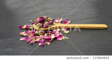 Dry Rose Buds, Roses Petals for Pink Flower Tea, Dried Persian Rosebuds, Rose Buds Textured Flowers 123664843