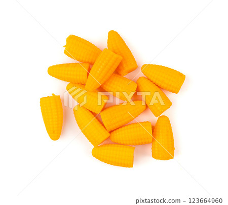 Corn ear chews, jelly milk chewable candies with corn flavor, Vietnamese chewable candies 123664960