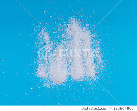 Laundry detergent pile, washing soap powder texture 123664963