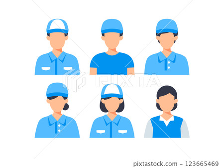 Delivery man icon set Delivery man icon set 123665469