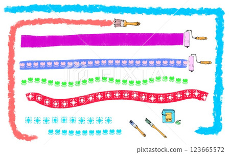Brush, brush, paint, and illustrations 123665572