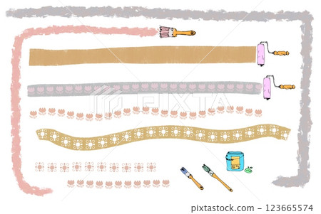 Brush, brush, paint, and illustrations 123665574