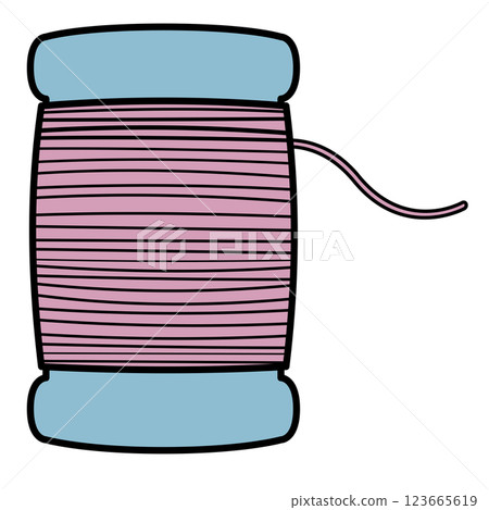 Illustration of thread used for sewing 123665619