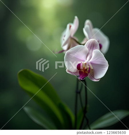 Gentle Orchid in Calming Light Glow Gentle Orchid in Calming Light Glow 123665630