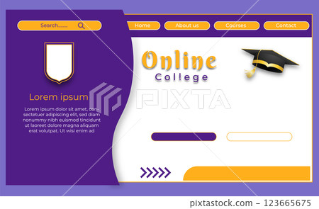 purple and white online college website template 123665675