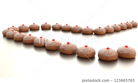 Traditional Jewish Donuts Sufganiyah for Hanukkah Traditional Jewish Donuts Sufganiyah for Hanukkah 123665765