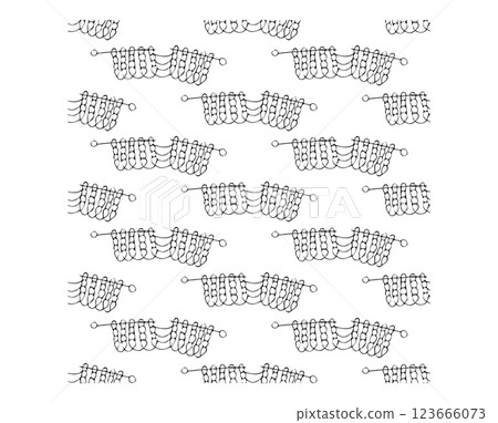 Knitting and accessories. Doodle style. Vector illustration. Seamless pattern. 123666073