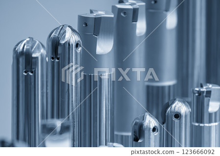 Close up  scene the group special purpose tool for CNC milling machine. 123666092