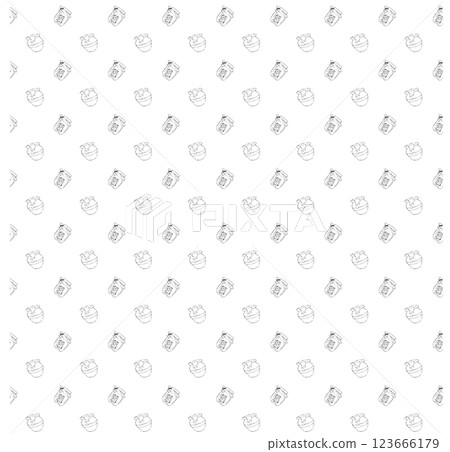 Ball of thread. Skein of yarn. Knitting and knitting accessories. Doodle style. Vector illustration. Seamless pattern. 123666179
