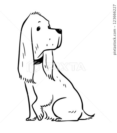 Illustration of a cute cocker spaniel 123666227