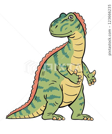 Cute cartoon dinosaur iguanodon 123666235