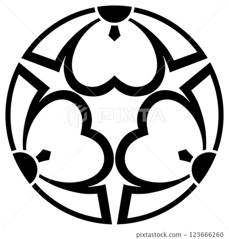This is the family crest. It is a three-part sword with a katabami blade. 123666260