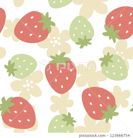 Scandinavian style strawberry seamless pattern 123666754