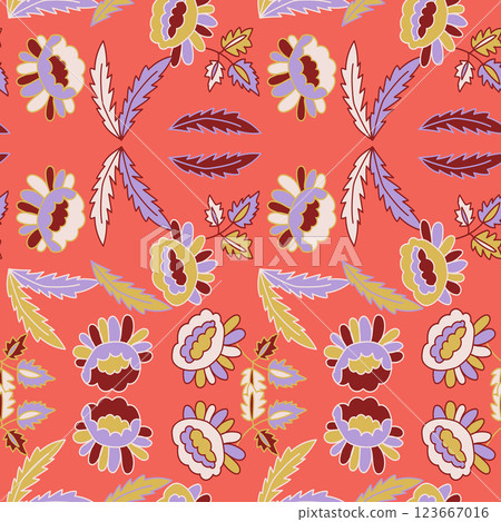 Awesome floral pattern geo bright flowers, plants, branches and graphic elements. Vector illustration Awesome floral pattern geo bright flowers, plants, branches and graphic elements. Vector illustration 123667016