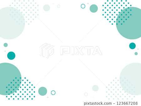 Polka dot simple frame green geometric 123667208