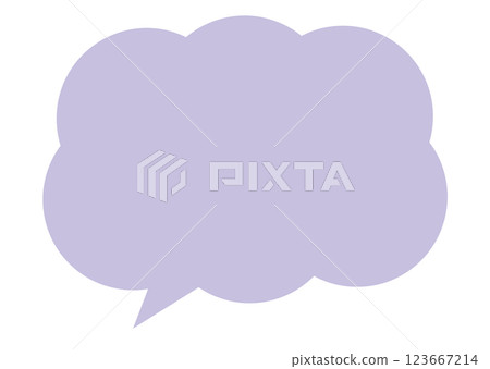 Speech bubble, fluffy, purple, simple, single, vector 123667214