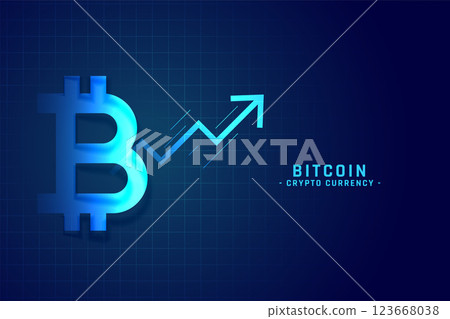 bitcoin growth chart with upward arrow design 123668038