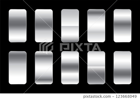 metallic silver gradients premium set 123668049