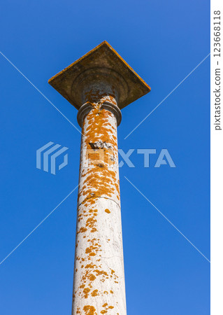 The column of two emperors is under blue sky. Vyborg The column of two emperors is under blue sky. Vyborg 123668118