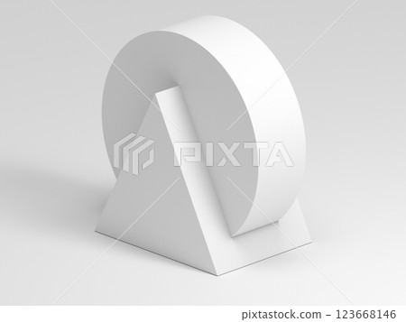 Modern wbite abstract geometric sculpture, geometric art, 3d render 123668146