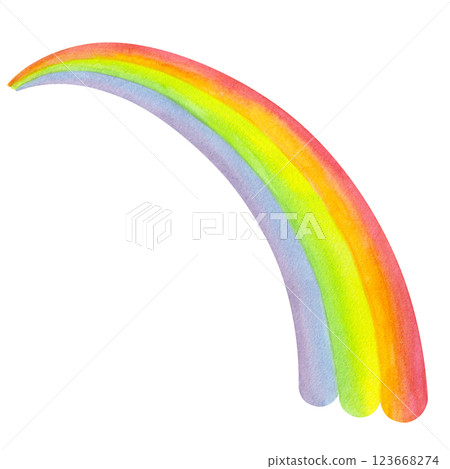 Colored watercolor rainbow red orange yellow yellow green green blue violet. Happy Saint Patrick's Day. Hand drawn illustration isolated background. Lucky item, fortune symbol. Perfect for postcard Colored watercolor rainbow red orange yellow yellow green green blue violet. Happy Saint Patrick's Day. Hand drawn illustration isolated background. Lucky item, fortune symbol. Perfect for postcard 123668274