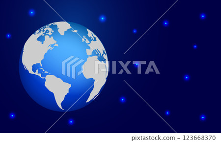 Earth globe illustration abstract polygonal planet 123668370