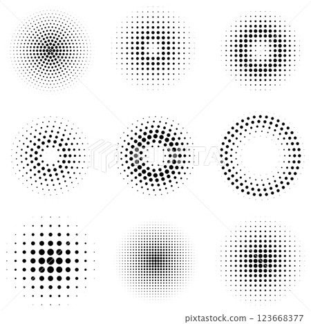 Halftone circle dots sphere design element vector illustration 123668377